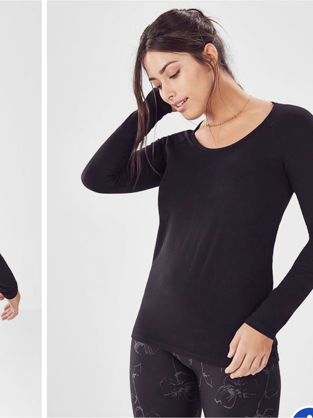 Fabletics Black Open Back Long Sleeve Performance Top NWT | Size M